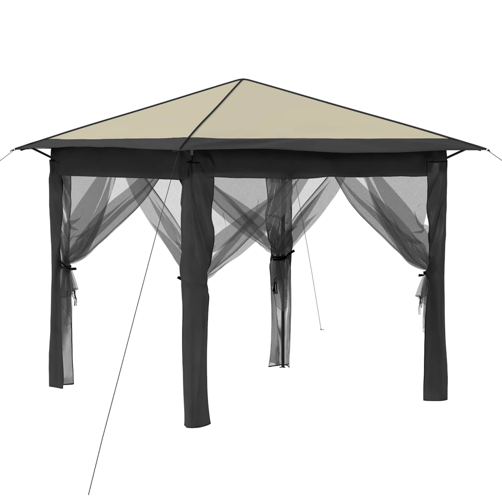 Gazebo con 4 Pareti 2,6 x 2,6 m Crema e Antracite