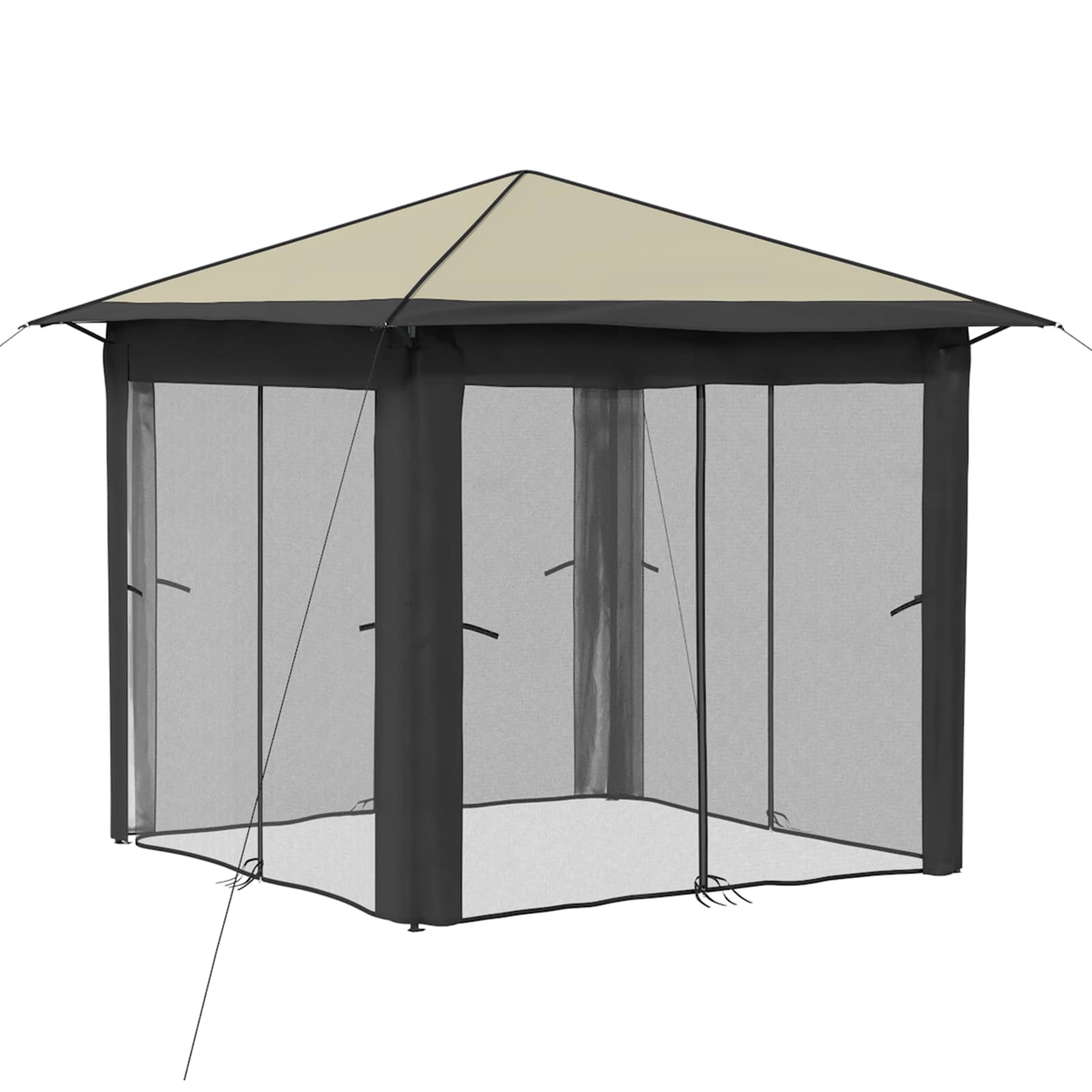 Gazebo con 4 Pareti 2,6 x 2,6 m Crema e Antracite