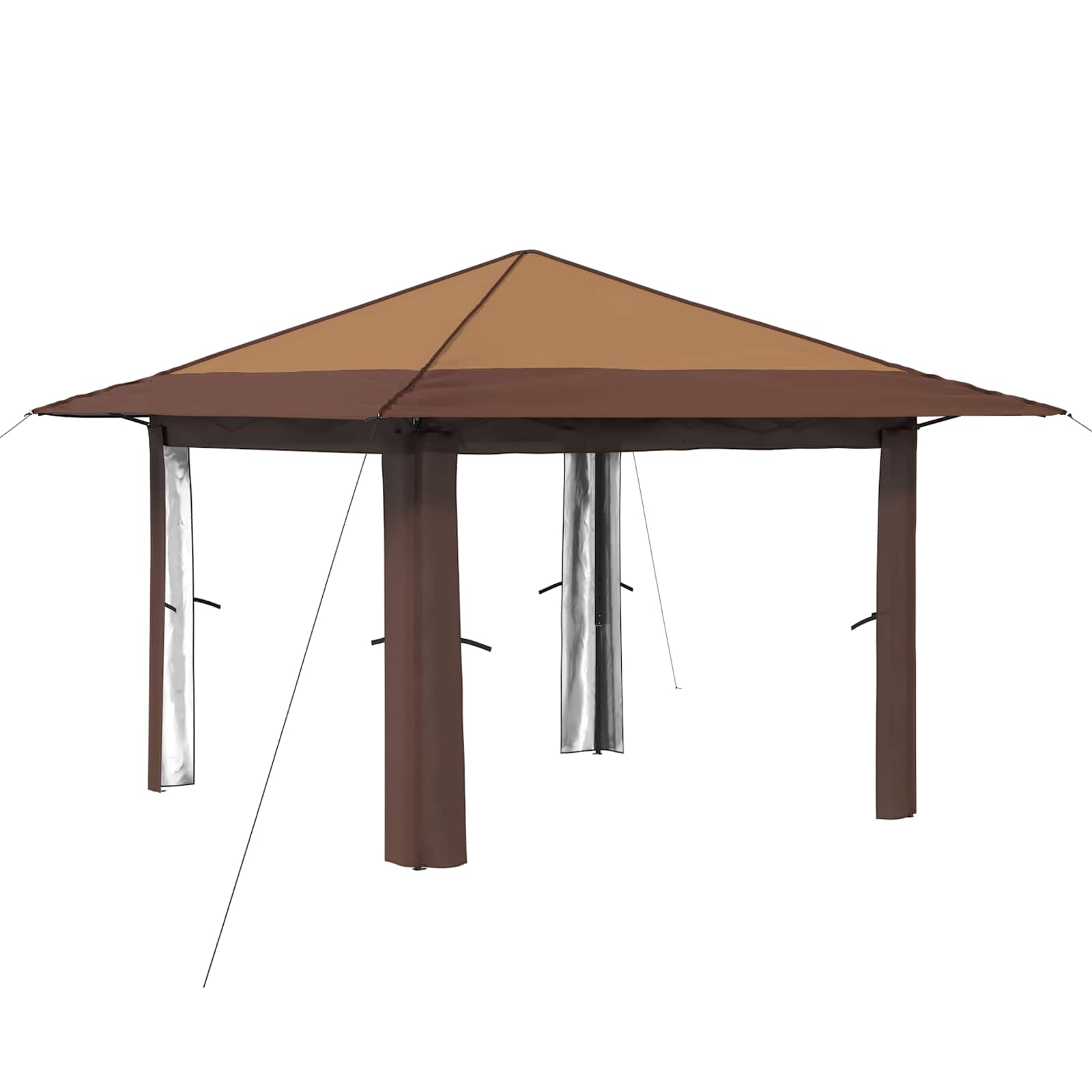 Gazebo senza Parete Beige e Marrone