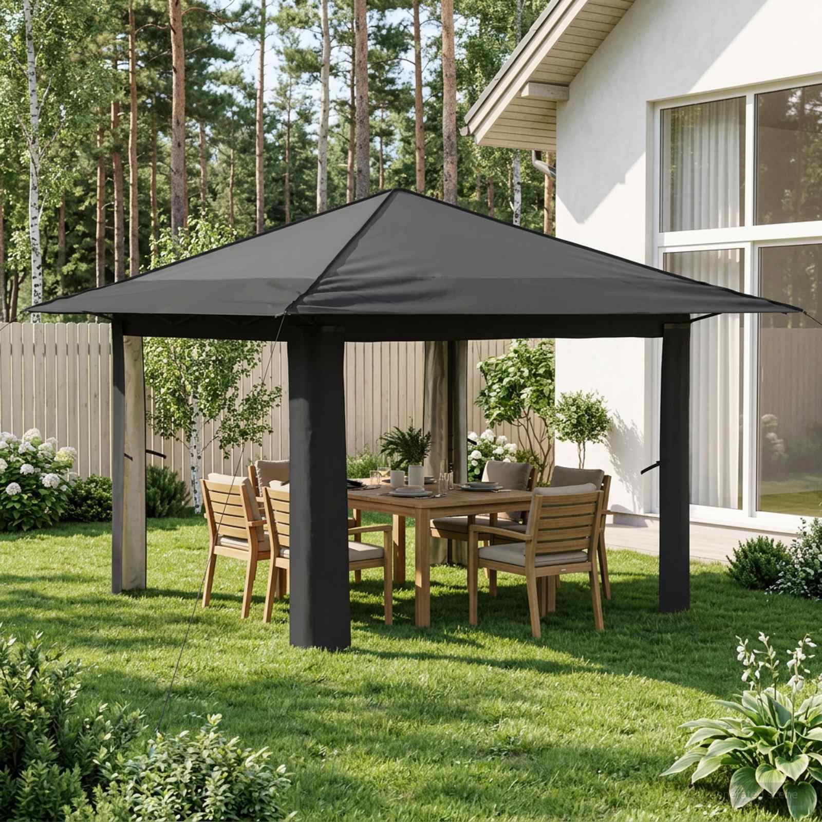 Gazebo senza Parete Grigio chiaro e Antracite