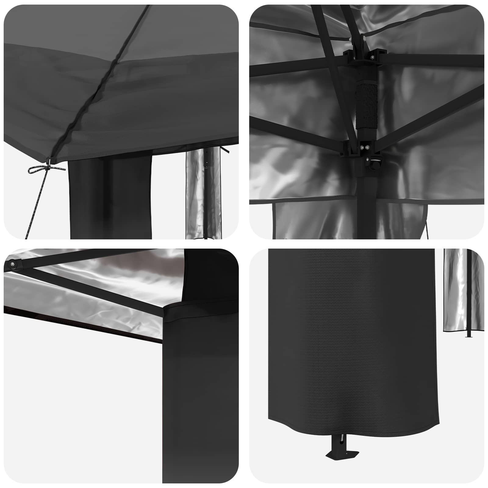 Gazebo senza Parete Grigio chiaro e Antracite