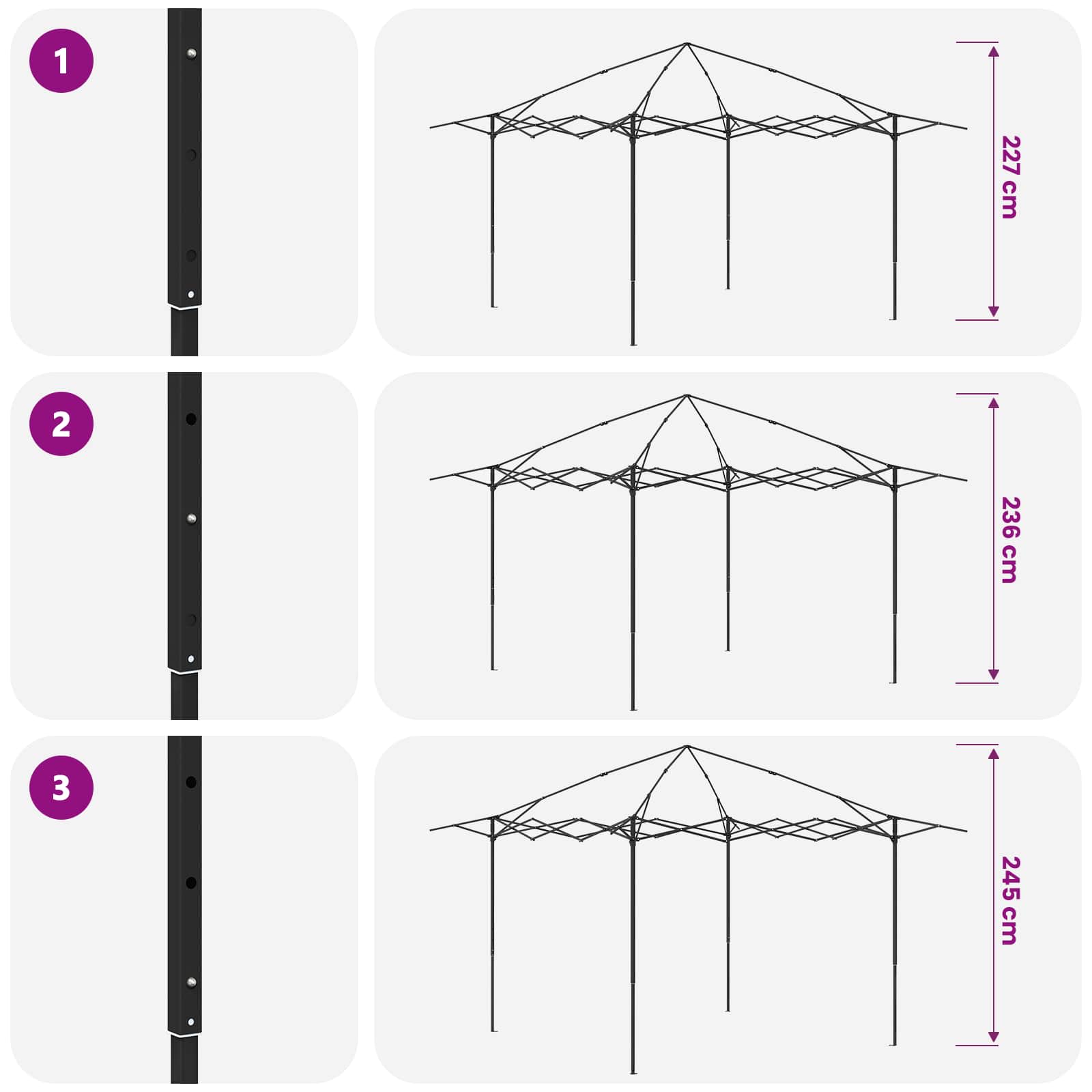 Gazebo senza Parete Grigio chiaro e Antracite