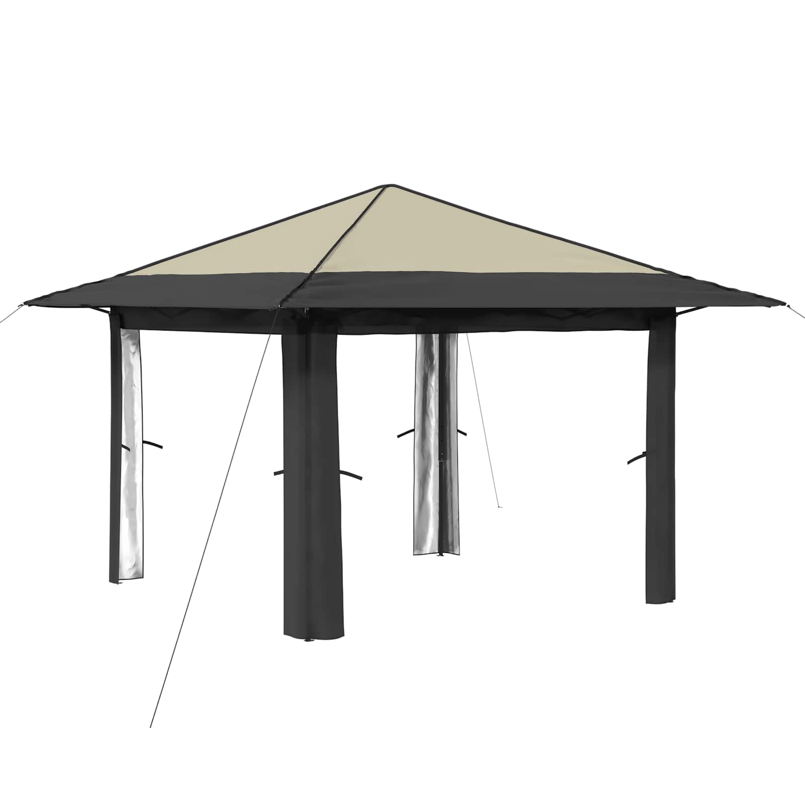Gazebo senza Parete Crema e Antracite