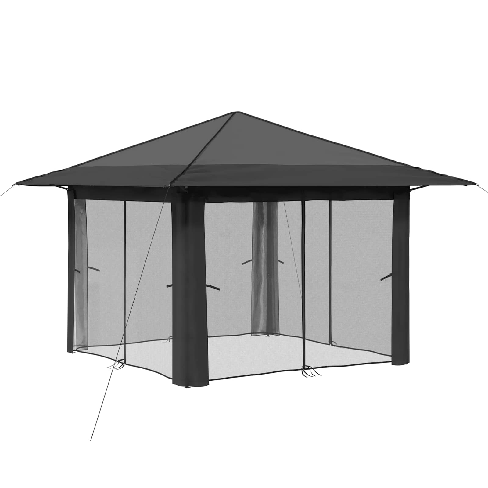 Gazebo con 4 Pareti Grigio chiaro e Antracite
