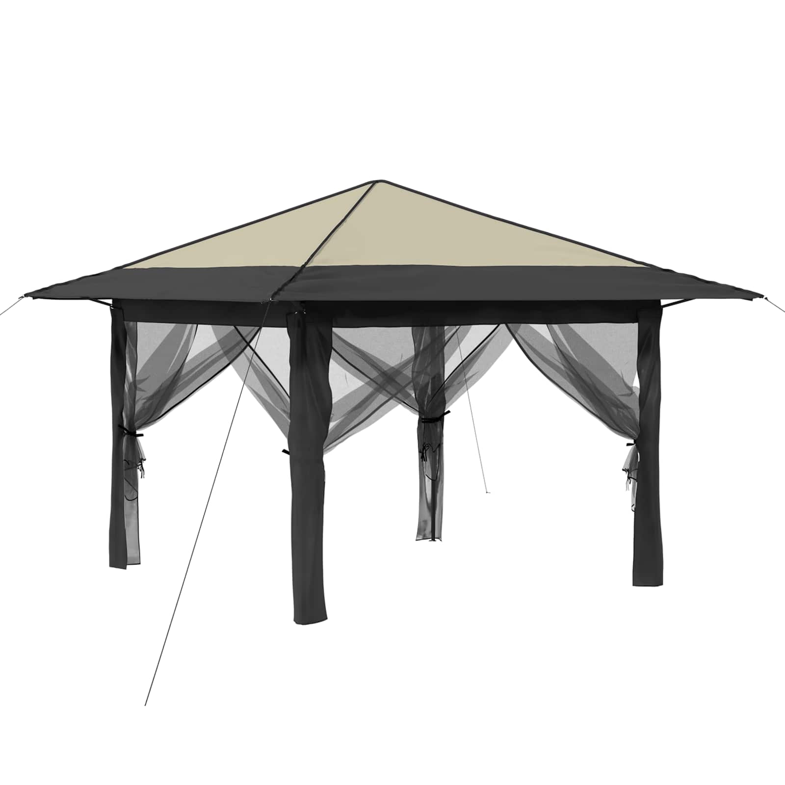 Gazebo con 4 Pareti Crema e Antracite