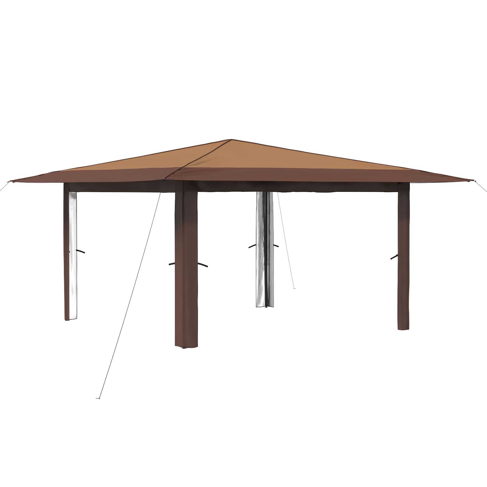 Gazebo senza Parete Laterale 4 x 4 m Beige e Marrone