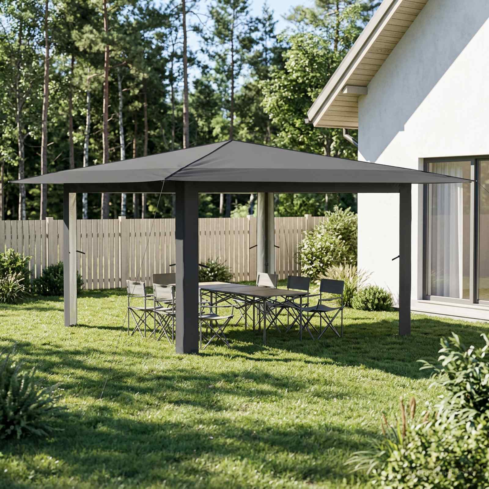 Gazebo senza Parete Laterale 4 x 4 m Grigio chiaro e Antracite