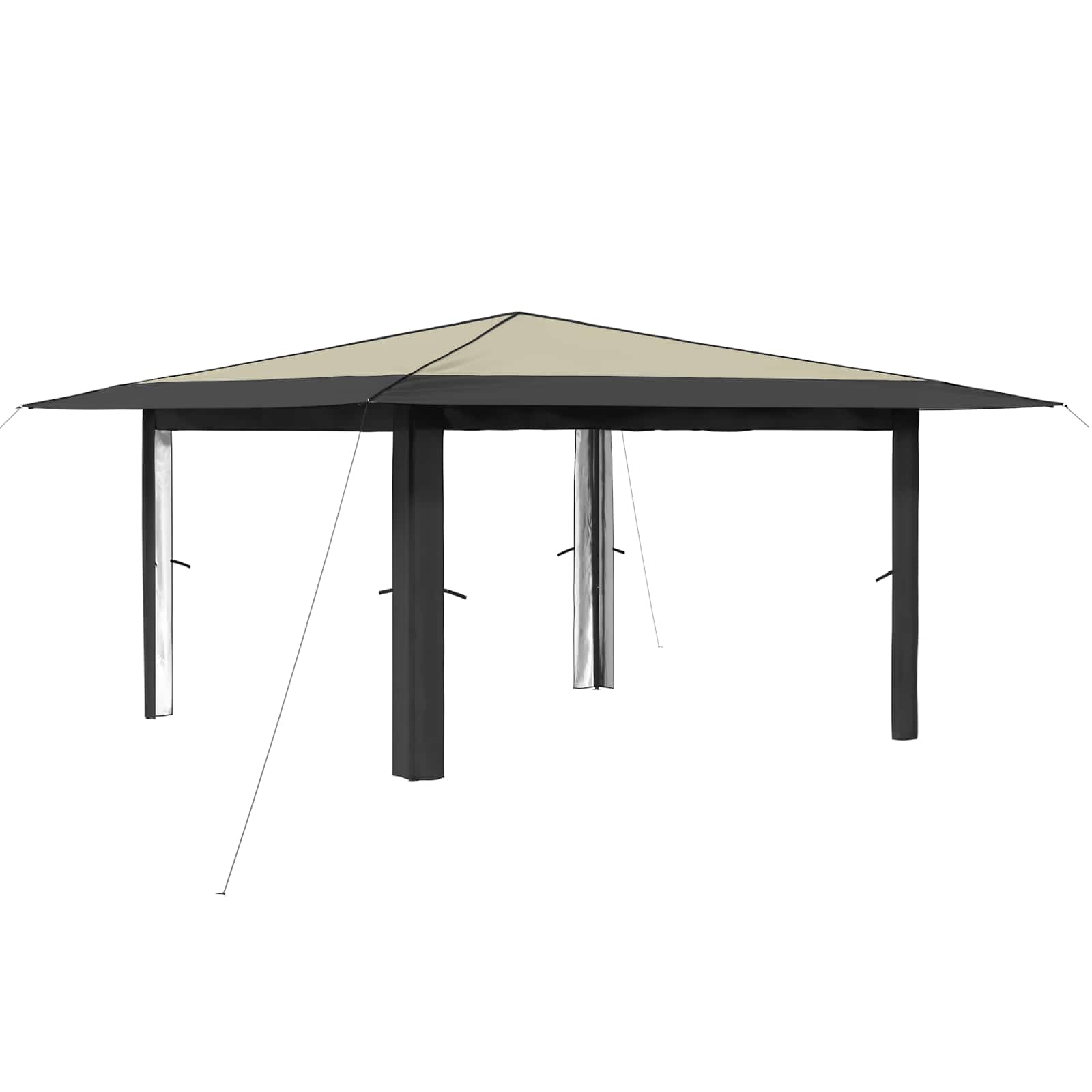Gazebo senza Parete Laterale 4 x 4 m Crema e Antracite