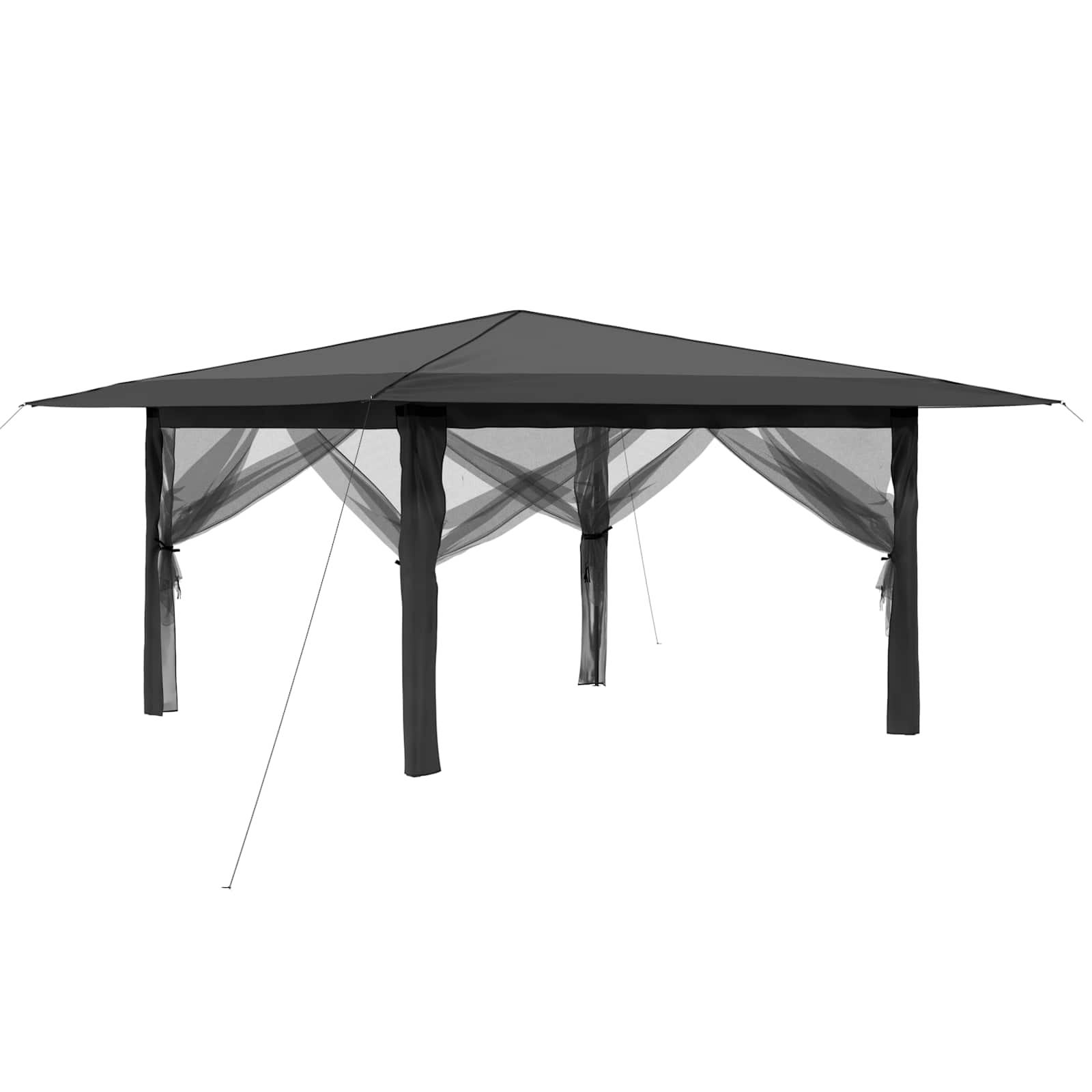 Gazebo con 4 Pareti Laterali 4 x 4 m Grigio chiaro e Antracite