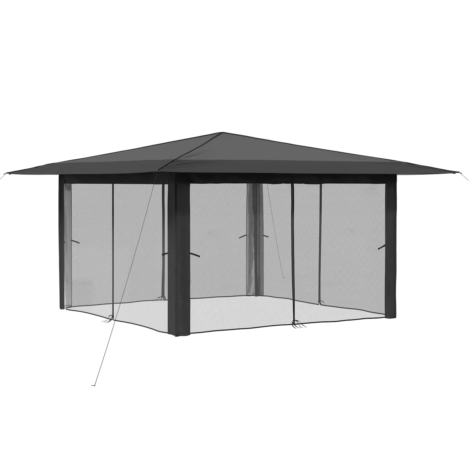 Gazebo con 4 Pareti Laterali 4 x 4 m Grigio chiaro e Antracite