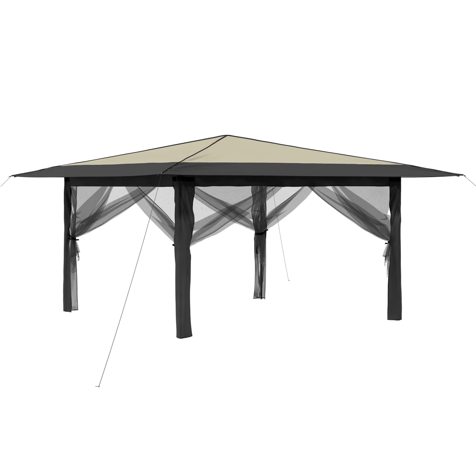 Gazebo con 4 Pareti Laterali 4 x 4 m Crema e Antracite