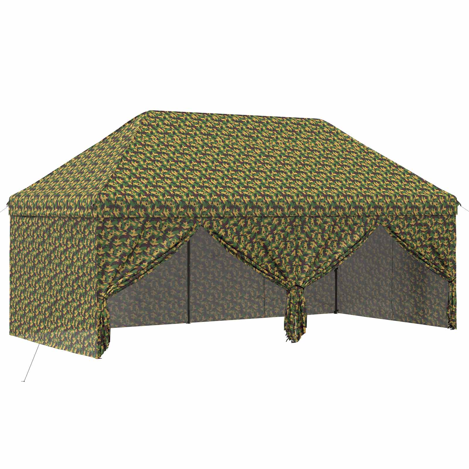 Tendone con 4 Pareti Laterali 2,9 x 5,8 m Camouflage Militare