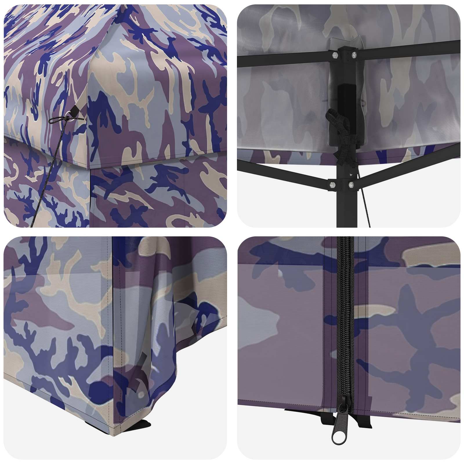 Gazebo Pop-up con 4 Pareti 2,9 x 2,9 m Blu Cacciatore