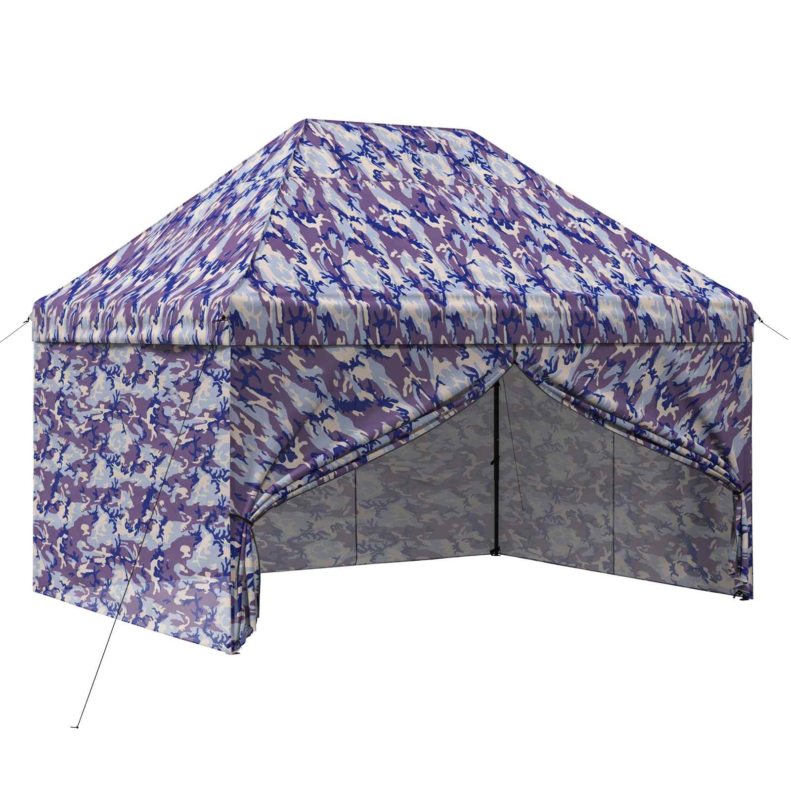 Gazebo Pop-up con 4 Pareti 2,9 x 4,3 m Blu Cacciatore