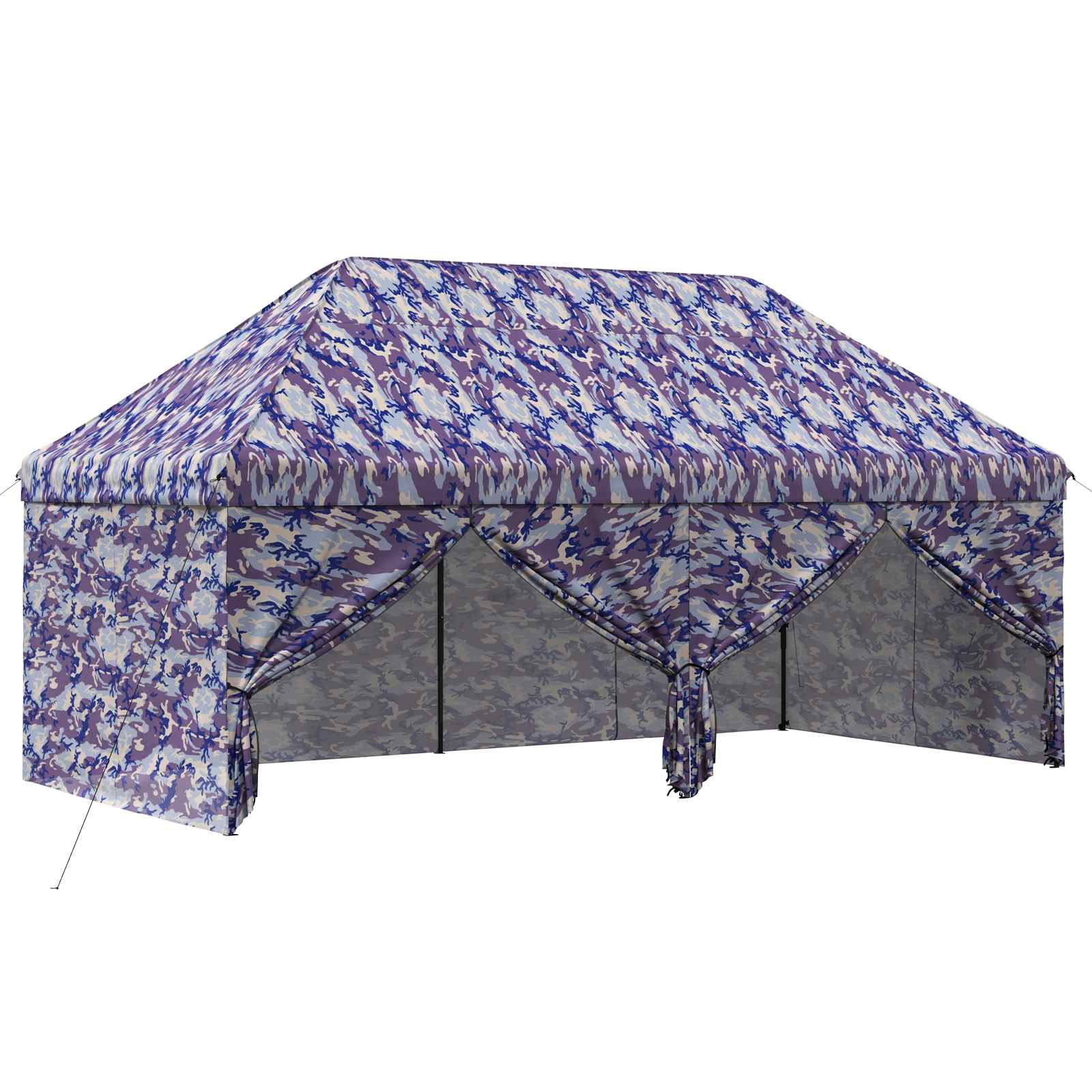 Gazebo Pop-up con 4 Pareti 3 x 6 m Blu Cacciatore