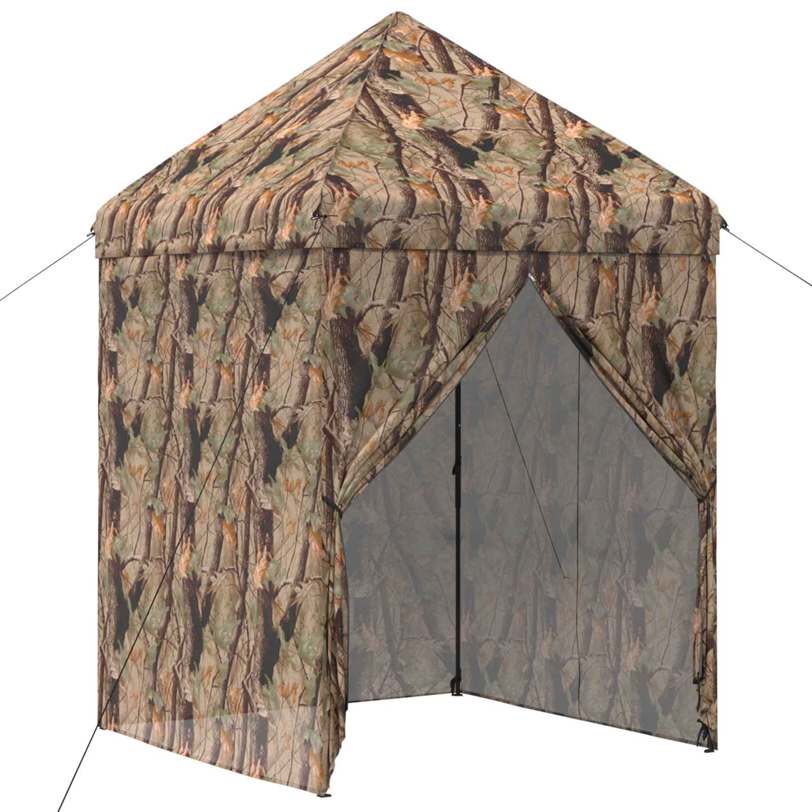Gazebo Pop-up con 4 Pareti 3 x 3 m Mimetico Foresta