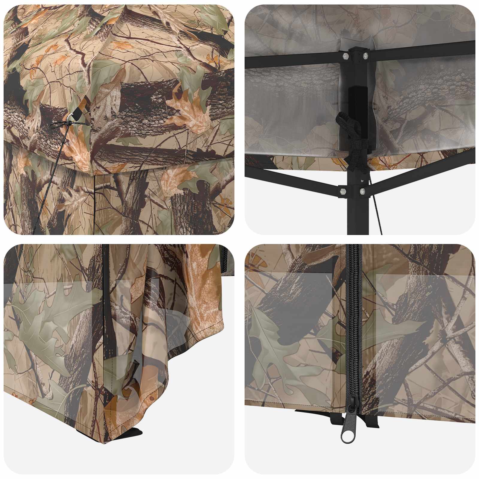 Gazebo Pop-up con 4 Pareti 3 x 4 m Mimetico Foresta