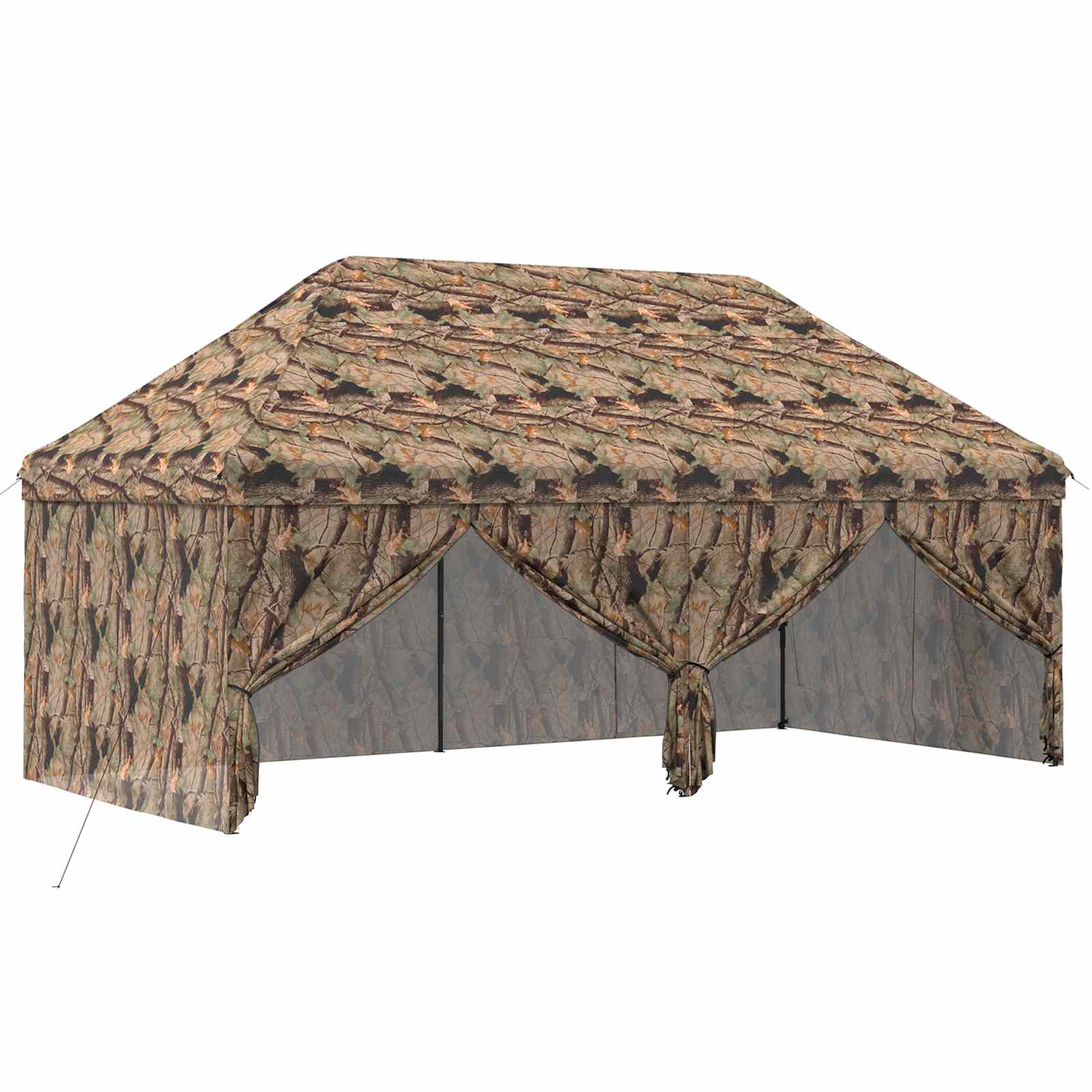 Gazebo Pop-up con 4 Pareti 3 x 6 m Mimetico Foresta