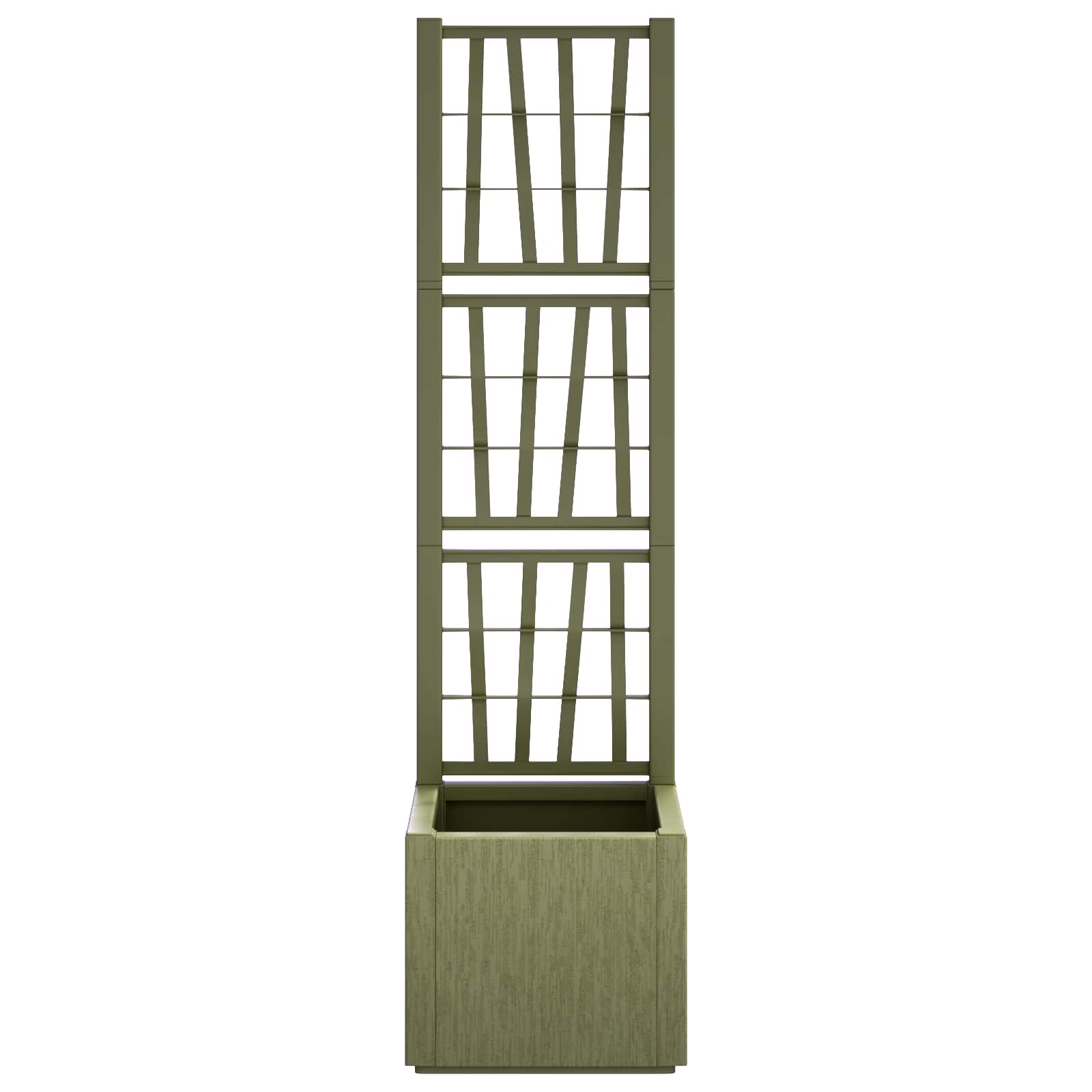 Vaso da Giardino con Trellis Verde 36 x 36 x 140 cm PP