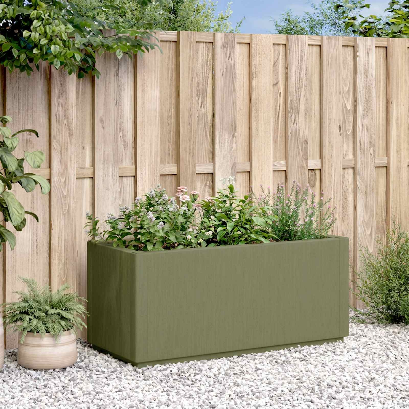Scatola per Fiori da Giardino Verde 80 x 36 x 35 cm PP