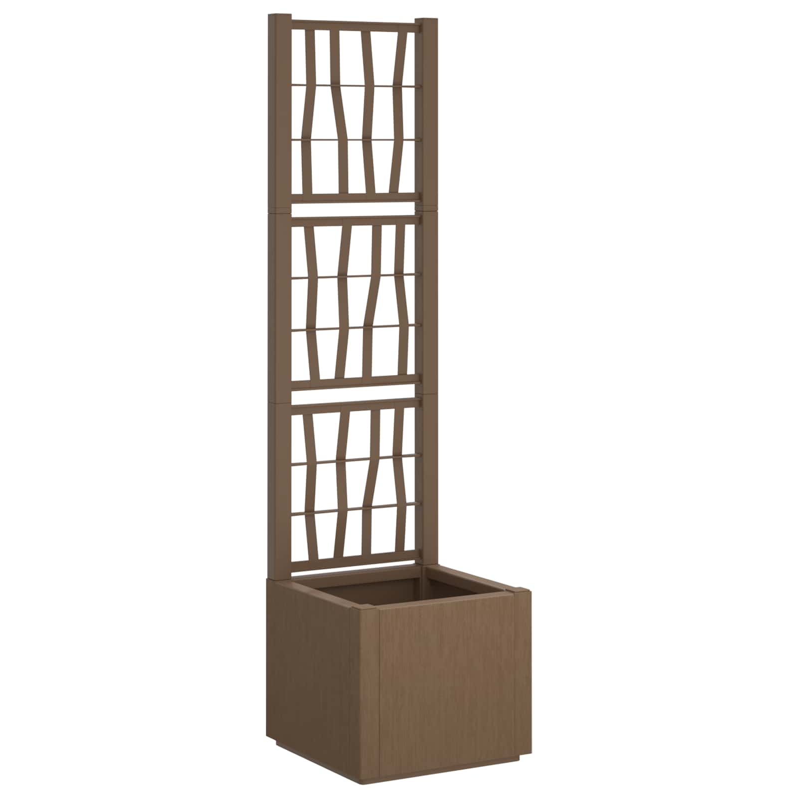 Vaso da Giardino con Trellis Marrone 36 x 36 x 140 cm PP