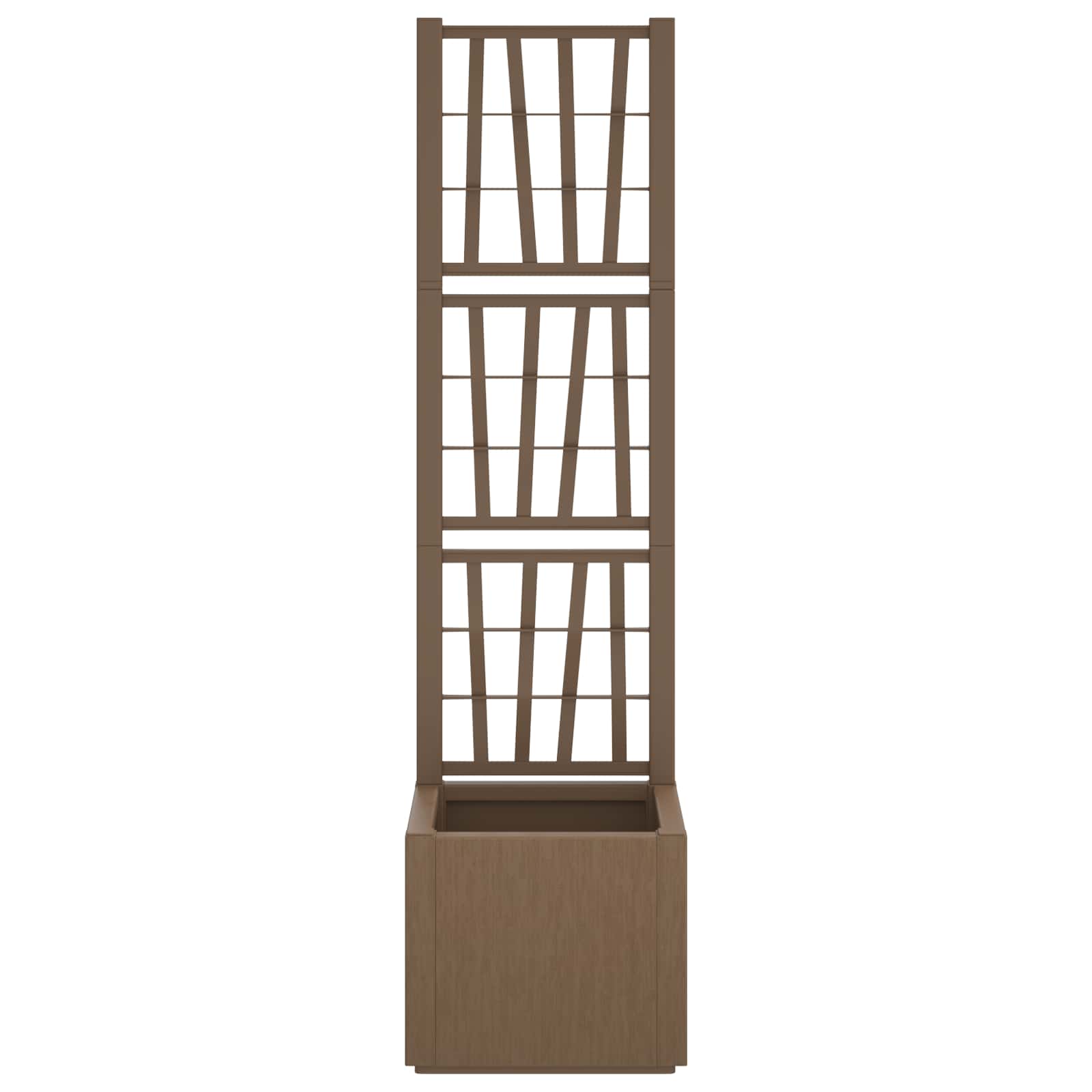 Vaso da Giardino con Trellis Marrone 36 x 36 x 140 cm PP