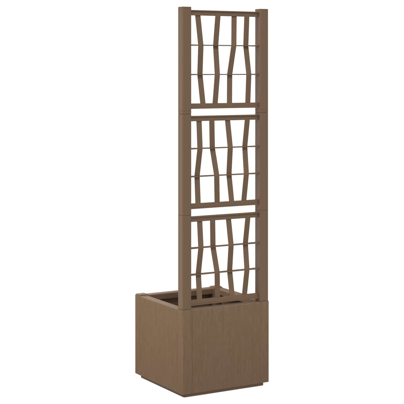 Vaso da Giardino con Trellis Marrone 36 x 36 x 140 cm PP