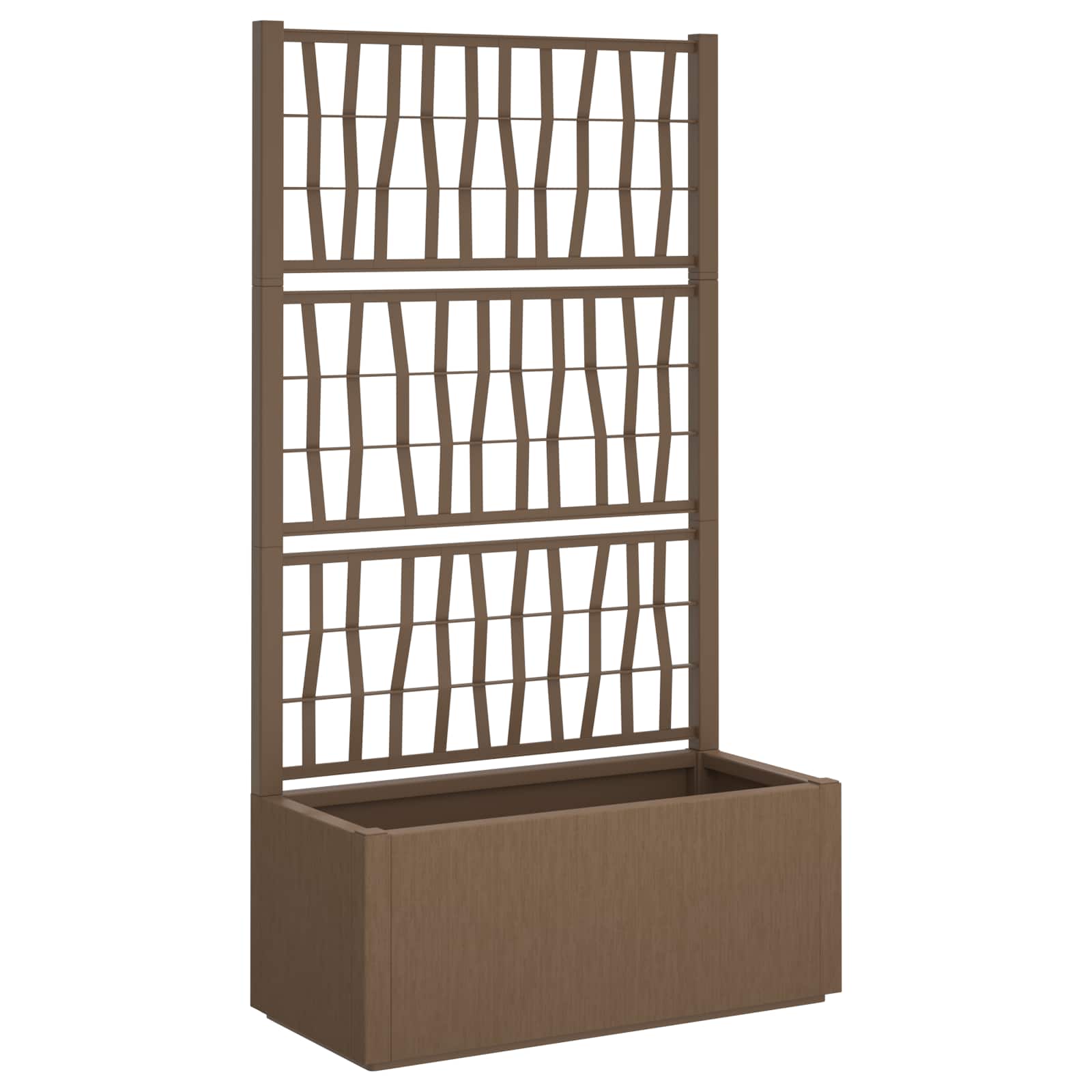 Vaso da Giardino con Trellis Marrone 80 x 36 x 140 cm PP