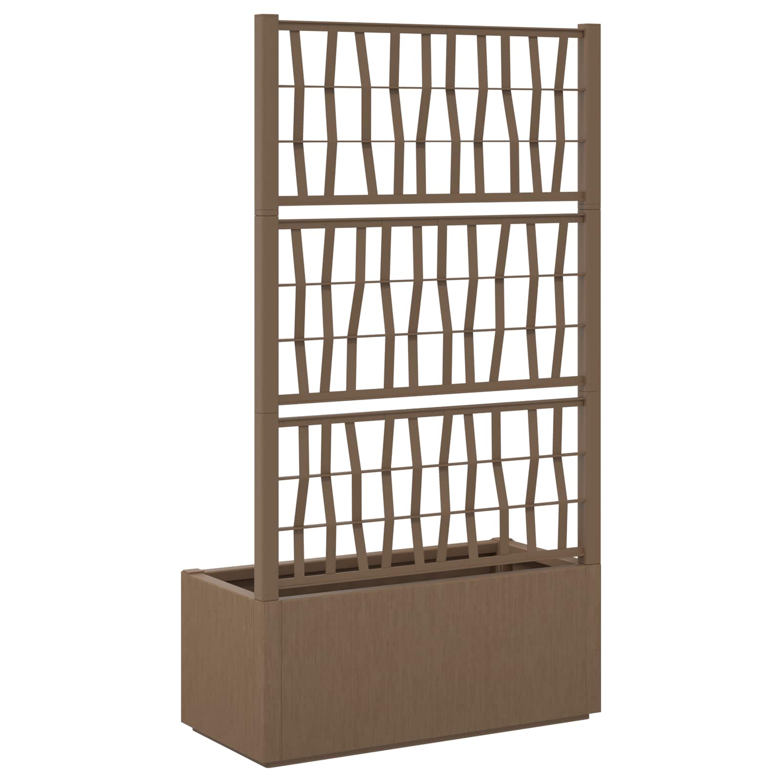 Vaso da Giardino con Trellis Marrone 80 x 36 x 140 cm PP