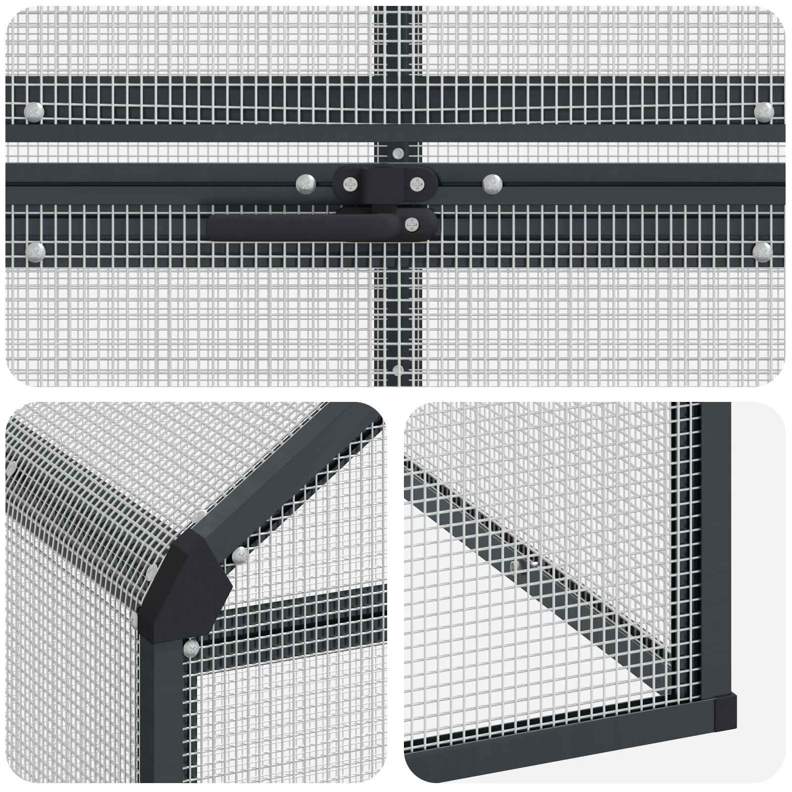 Gabbia per uccelli Antracite 181,5 x 112,5 x 173,5 cm
