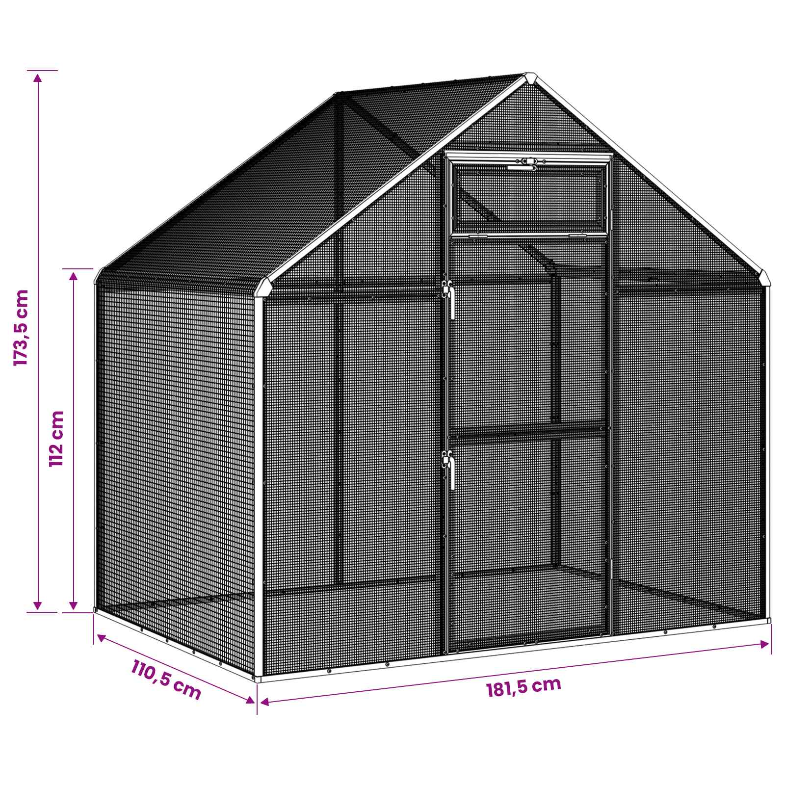 Gabbia per uccelli Antracite 181,5 x 112,5 x 173,5 cm