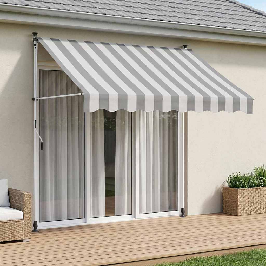 Tenda retrattile manuale Antracite e Bianco 150 cm