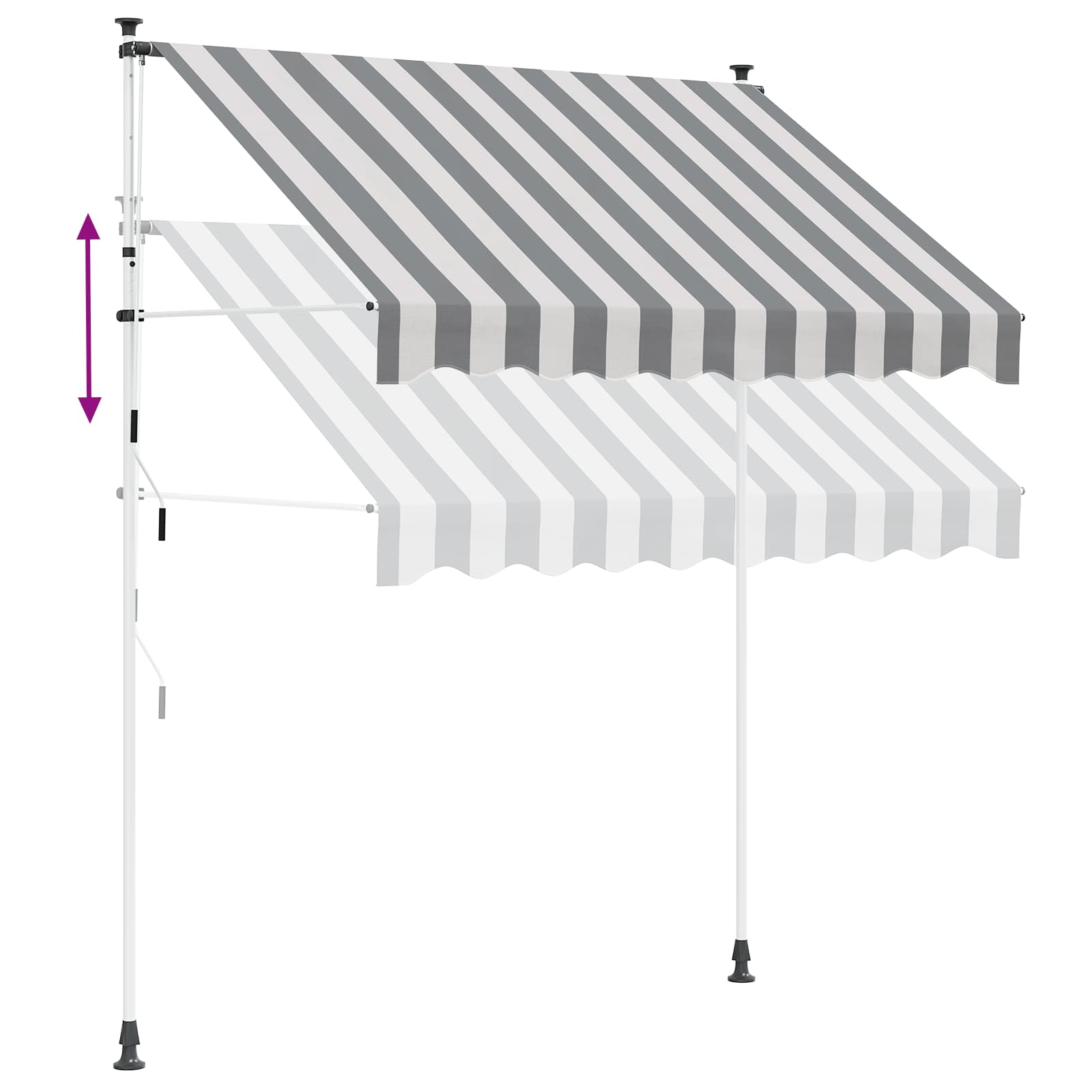 Tenda retrattile manuale Antracite e Bianco 150 cm
