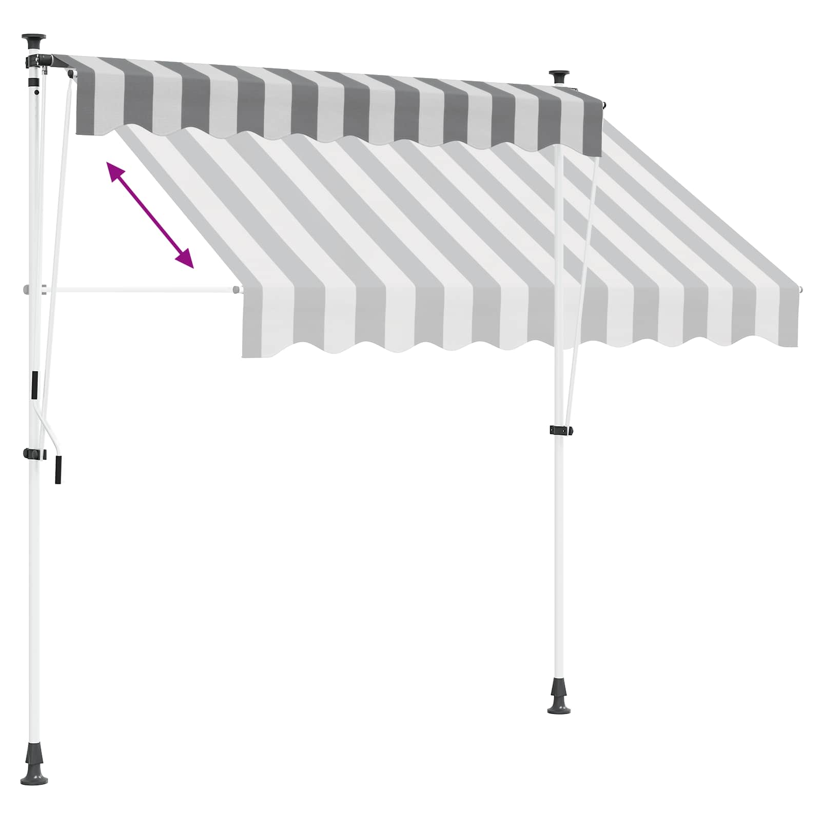 Tenda retrattile manuale Antracite e Bianco 150 cm