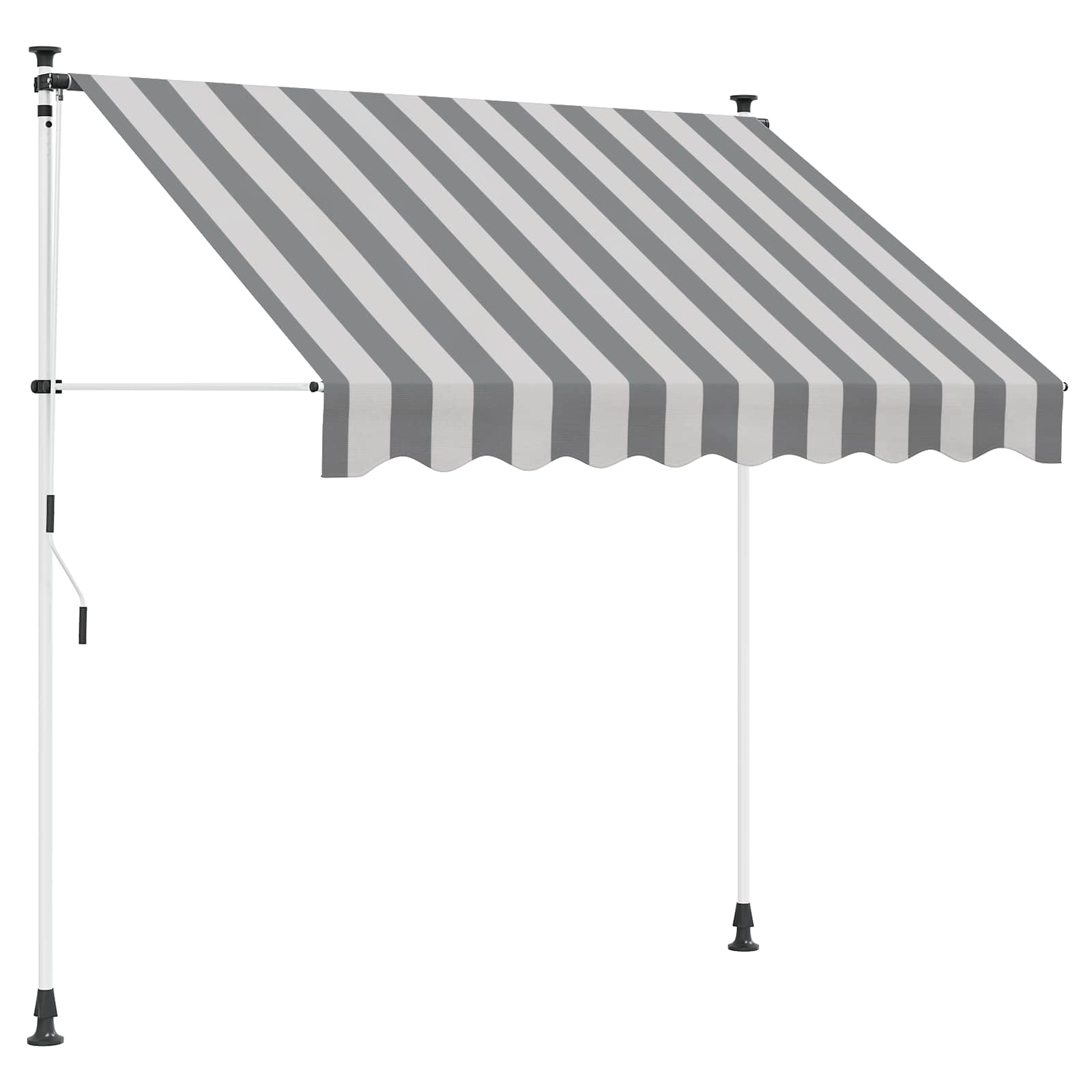 Tenda retrattile manuale Antracite e Bianco 300 cm