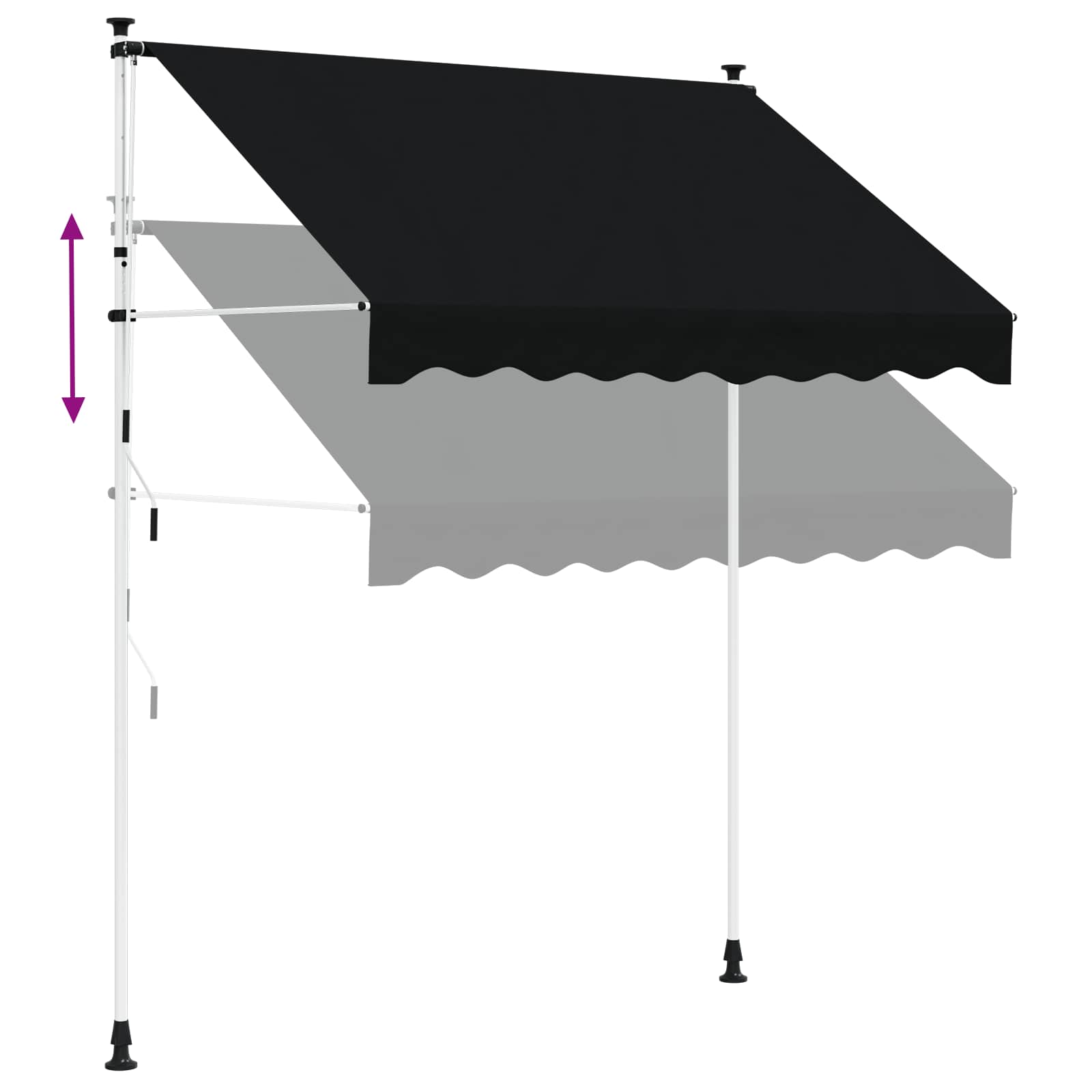 Tenda retrattile manuale Nero 150 cm