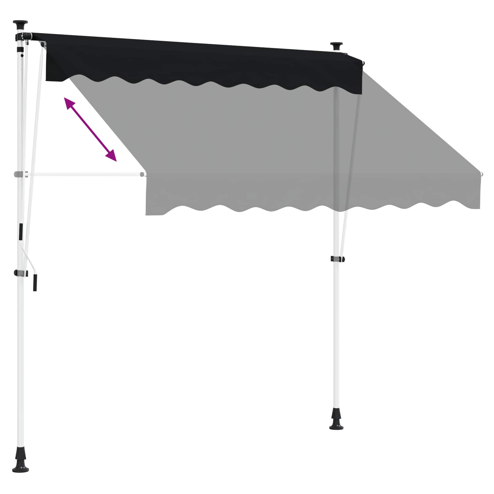 Tenda retrattile manuale Nero 200 cm