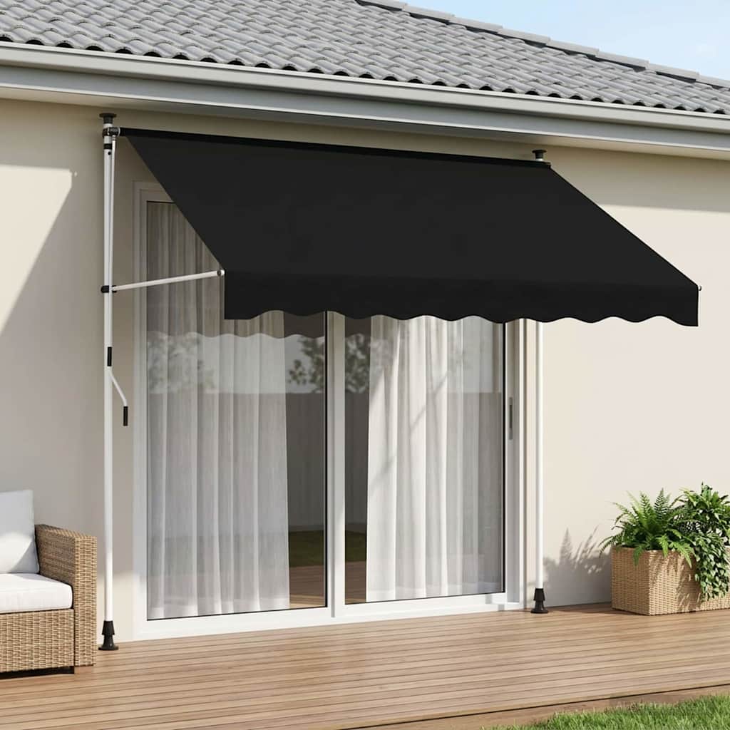 Tenda retrattile manuale Nero 300 cm