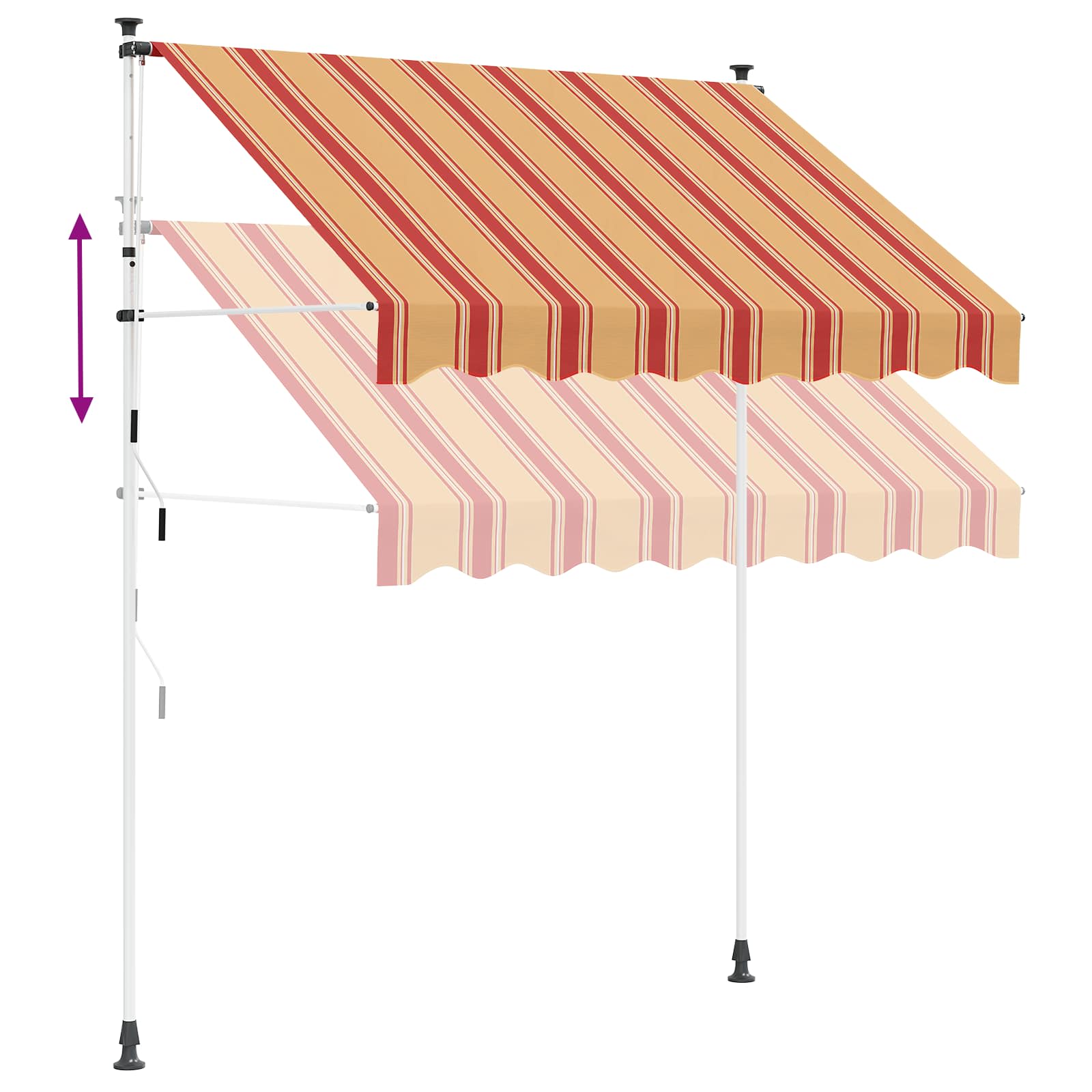 Tenda retrattile manuale Grigio Chiaro 400 cm