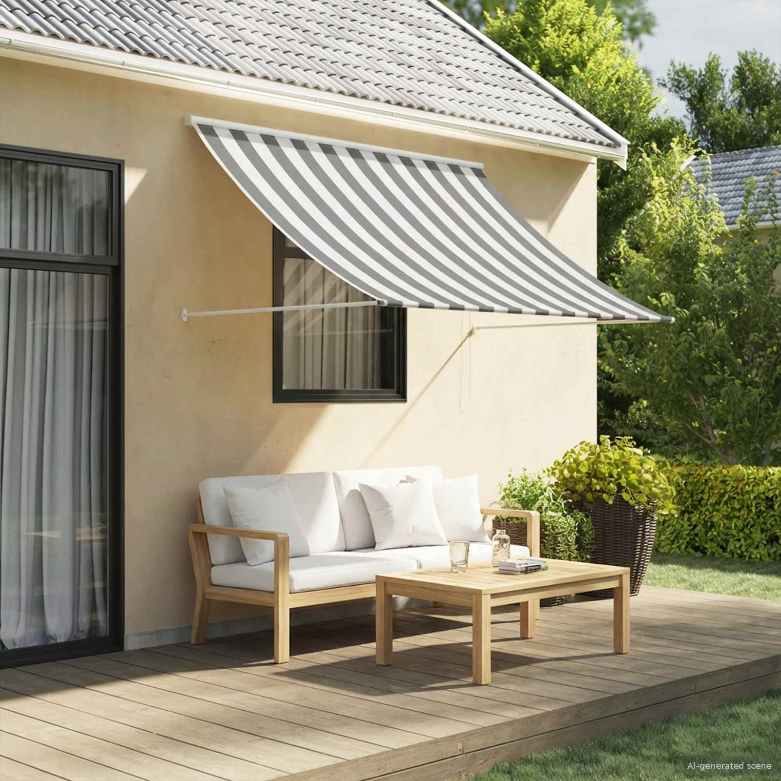 Tenda da Sole Antracite e Bianco 200 x 150 cm