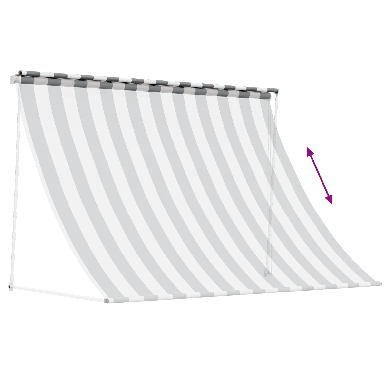 Tenda da Sole Antracite e Bianco 250 x 150 cm