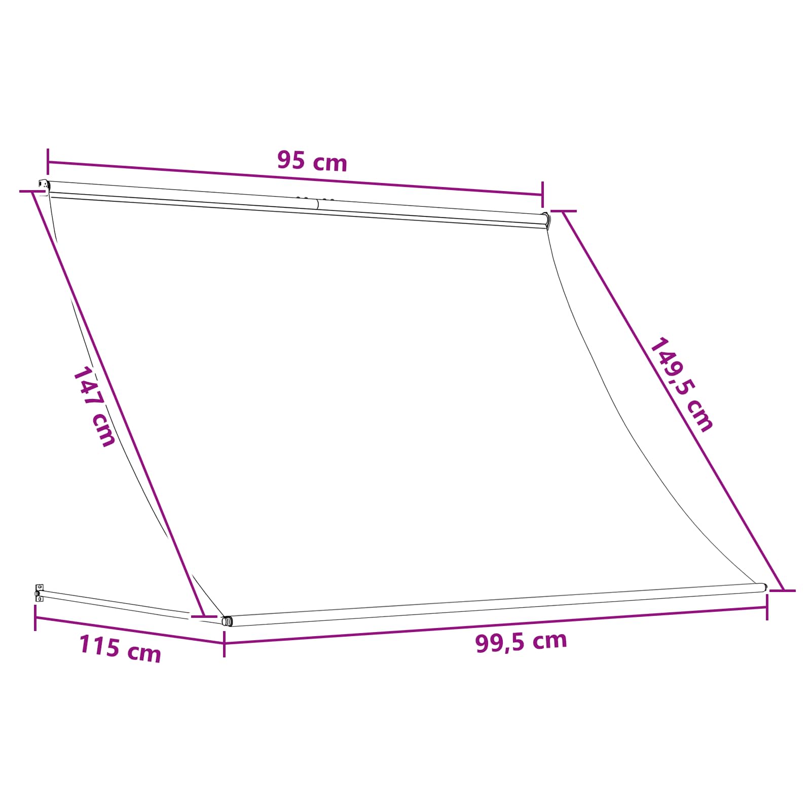 Tenda da Sole Beige 100 x 150 cm