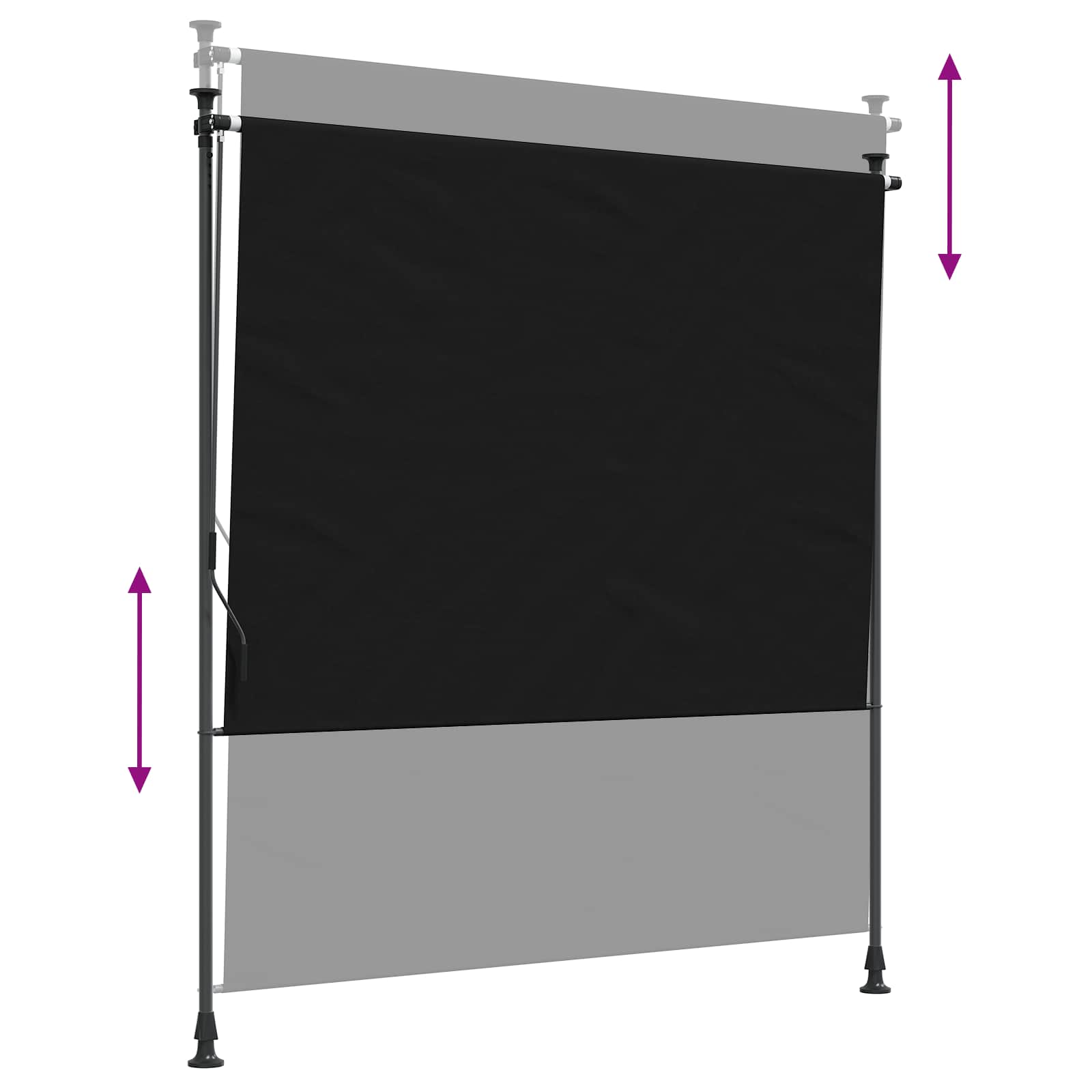 Tenda a Rullo Esterna Nero 100 x 270 cm