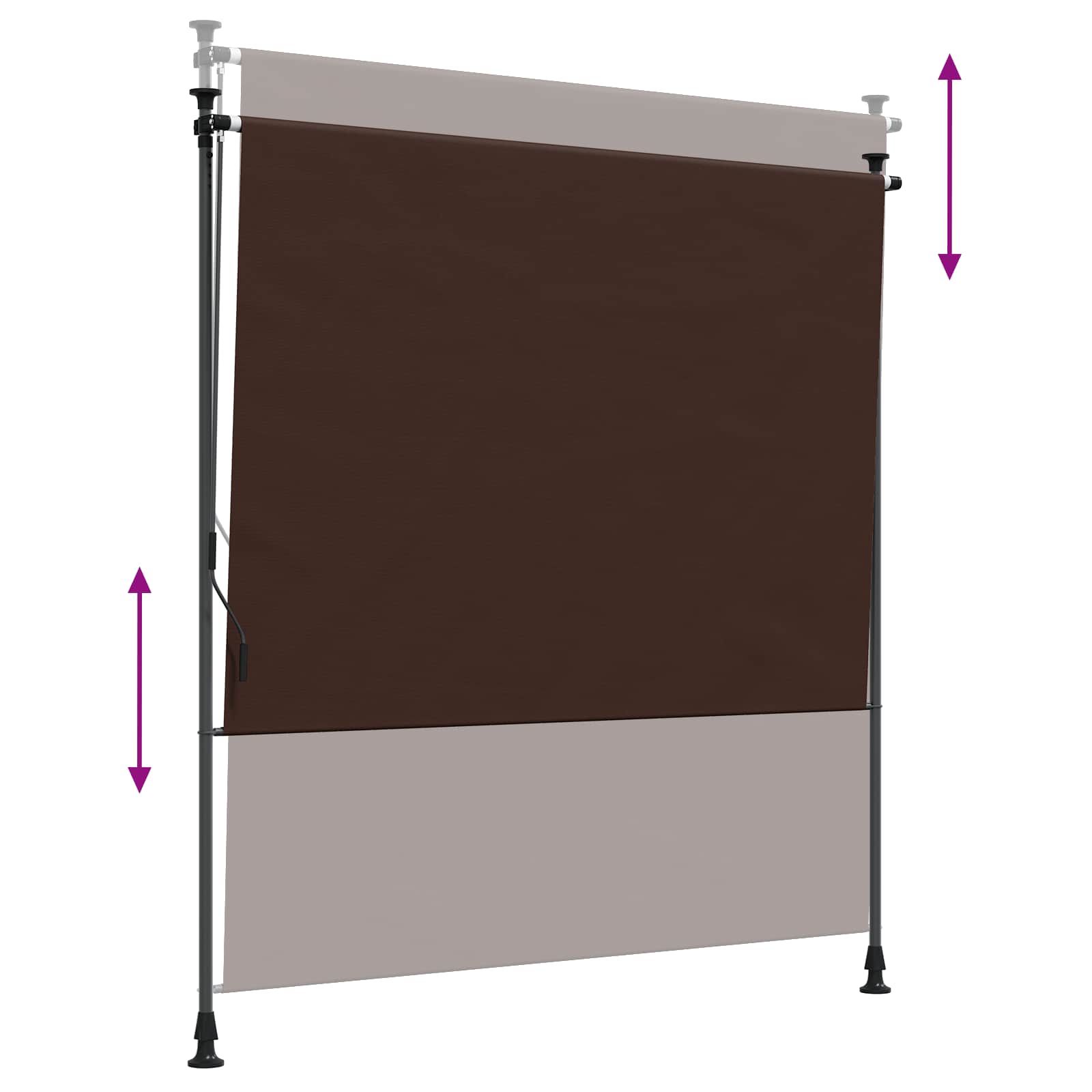 Tenda a Rullo Esterna Marrone 100 x 270 cm