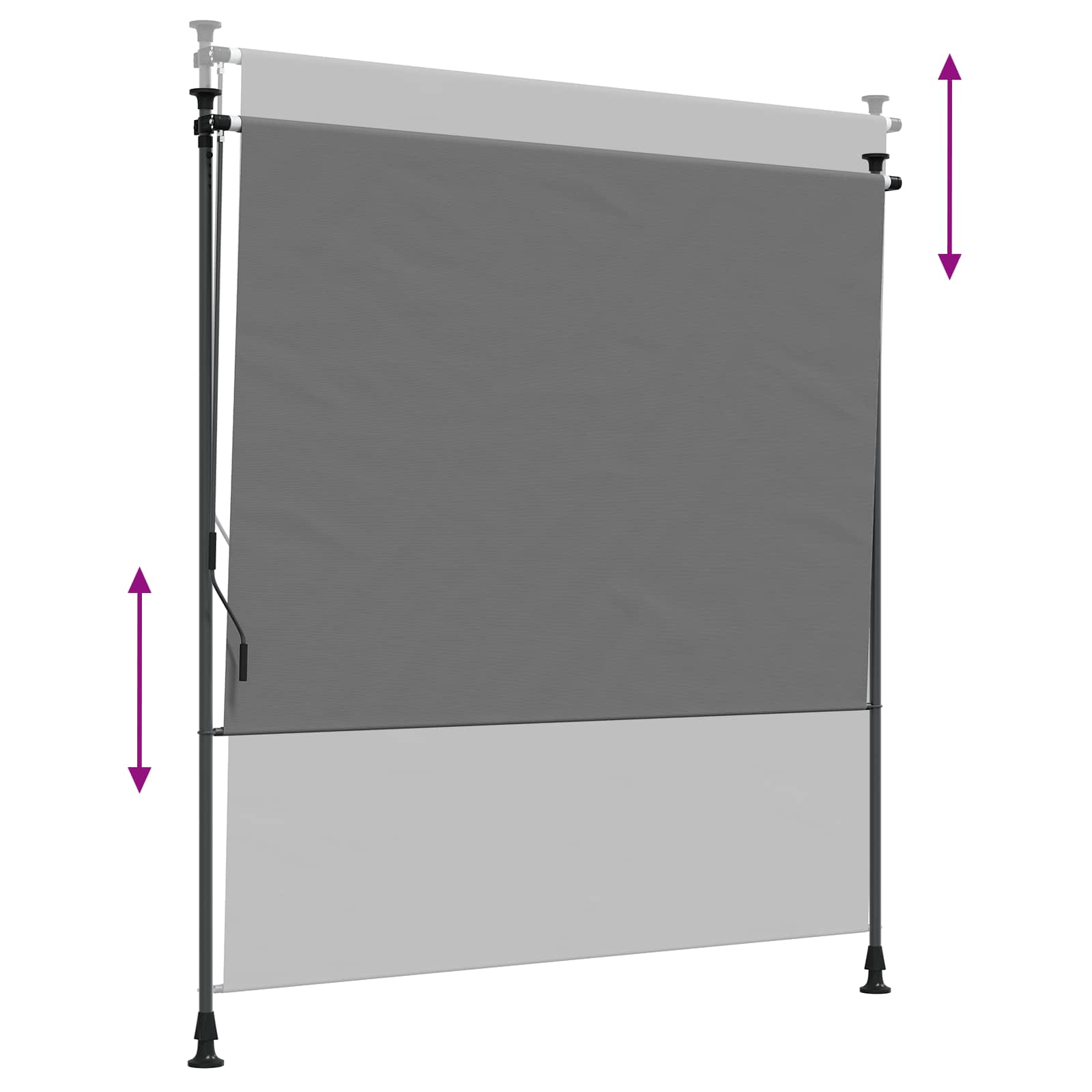 Tenda a Rullo Esterna Grigio Chiaro 120 x 270 cm