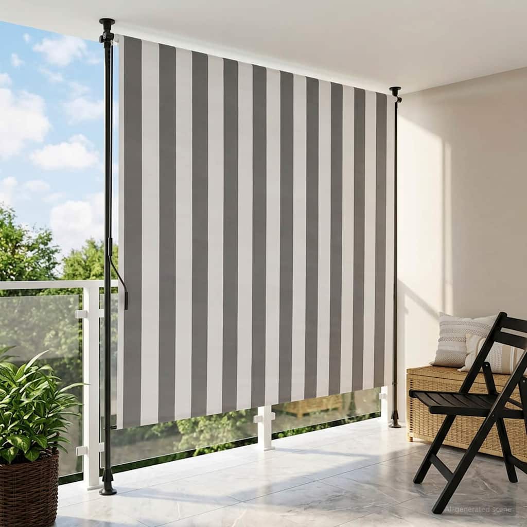 Tenda a Rullo Esterna Antracite e Bianco 120 x 270 cm