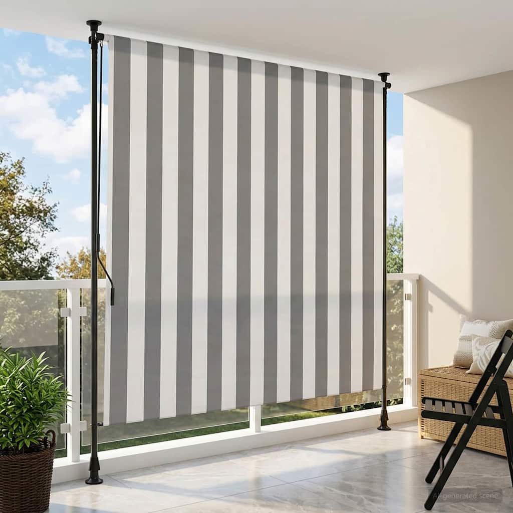 Tenda a Rullo Esterna Antracite e Bianco 150 x 270 cm