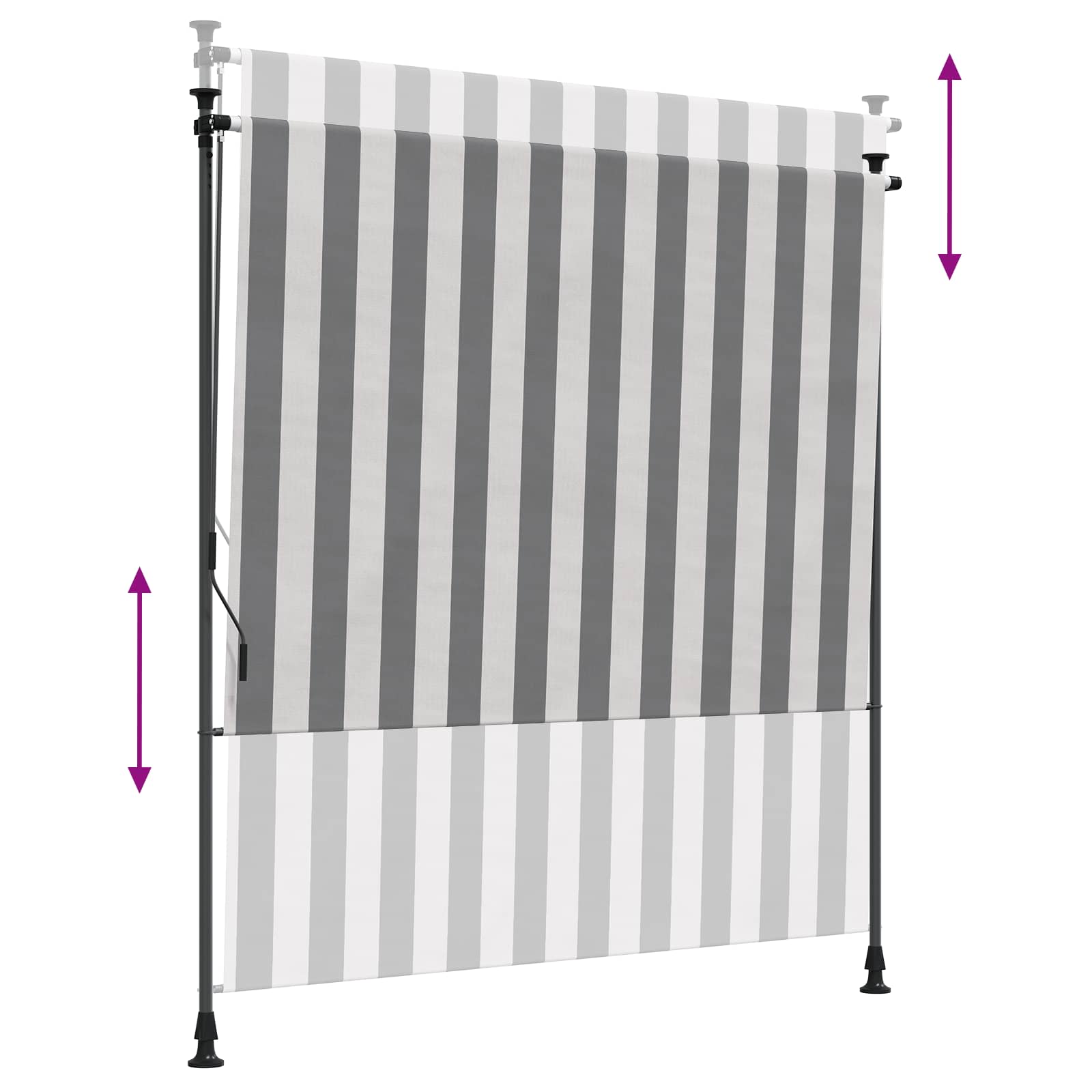 Tenda a Rullo Esterna Antracite e Bianco 200 x 270 cm
