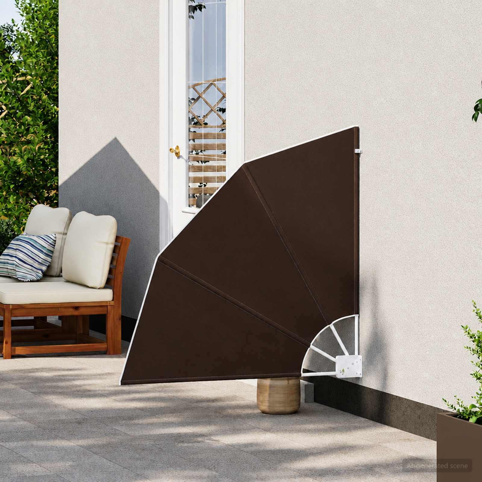 Schermo di Privacy per Balcone 140 x 140 cm Poliestere Marrone