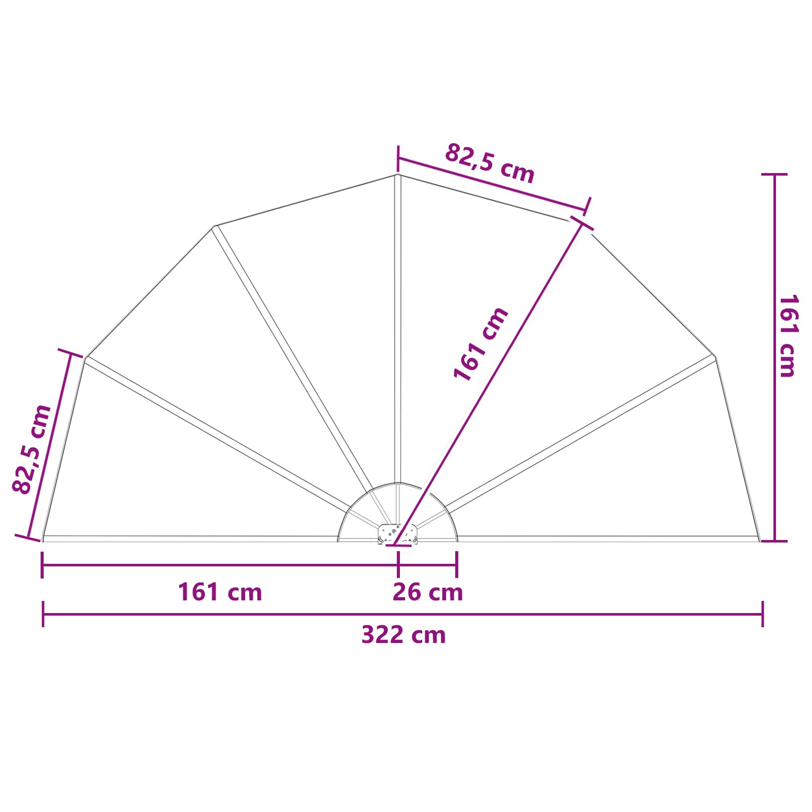 Schermo di Privacy per Balcone Ø 320 cm Poliestere Marrone
